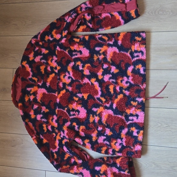 NWOT SAGE Collective Women's Red Faux Shearling Pullover Quarter Zip Sz L - Picture 6 of 9